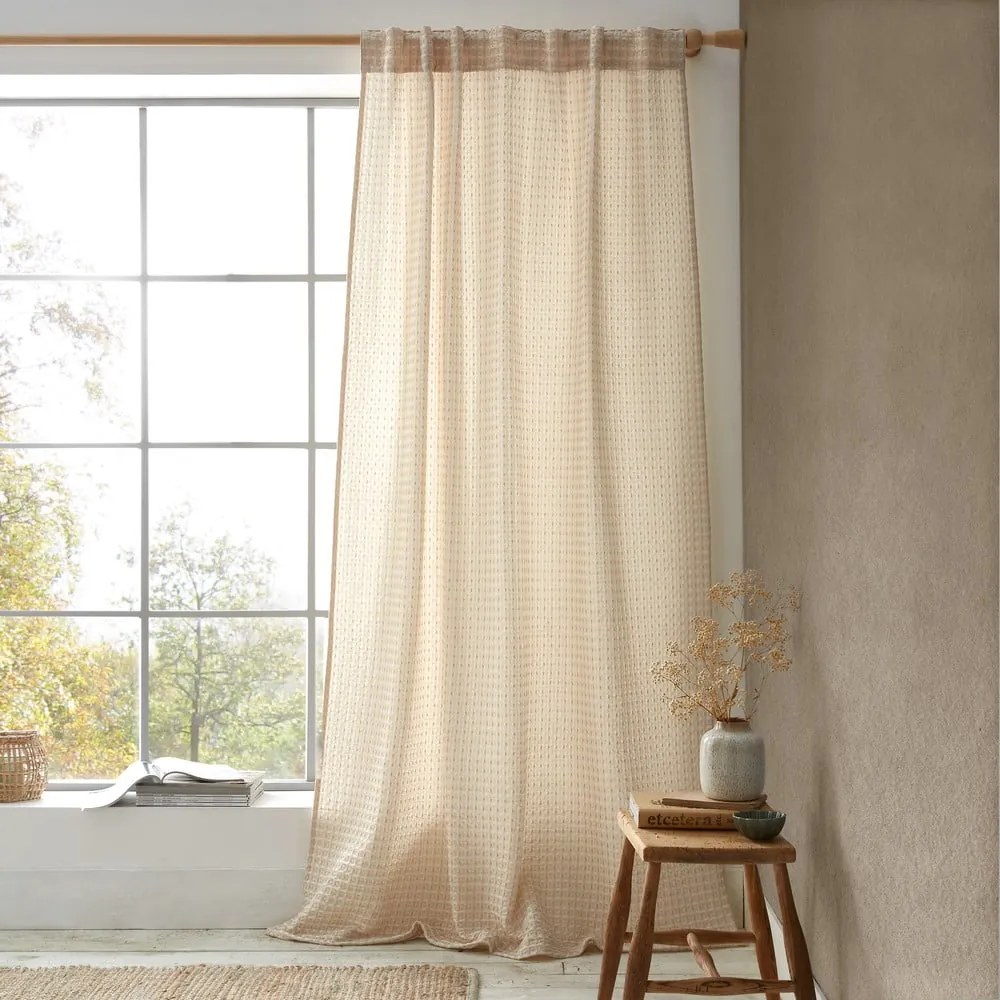 Bézs fényáteresztő függöny 140x183 cm Muscat Waffle – Pineapple Elephant