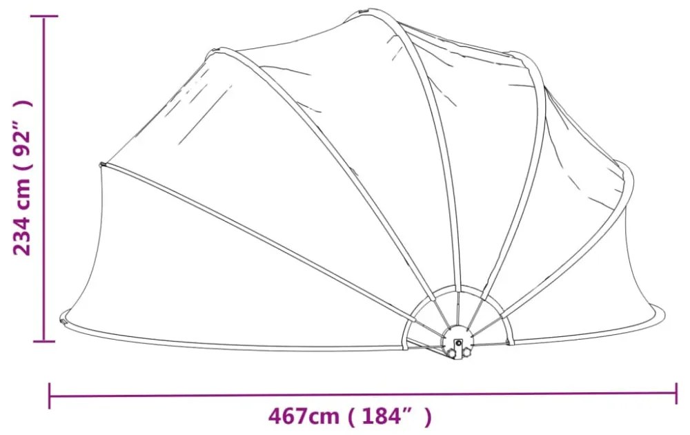 kerek PVC medencekupola 467x234 cm