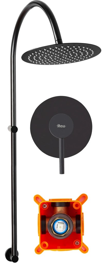 Zuhanyszett rejtett Rea Lugano black + box