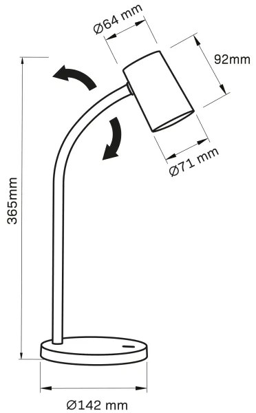Asztali lámpa FELIX 1xGU10/9W/230V fekete