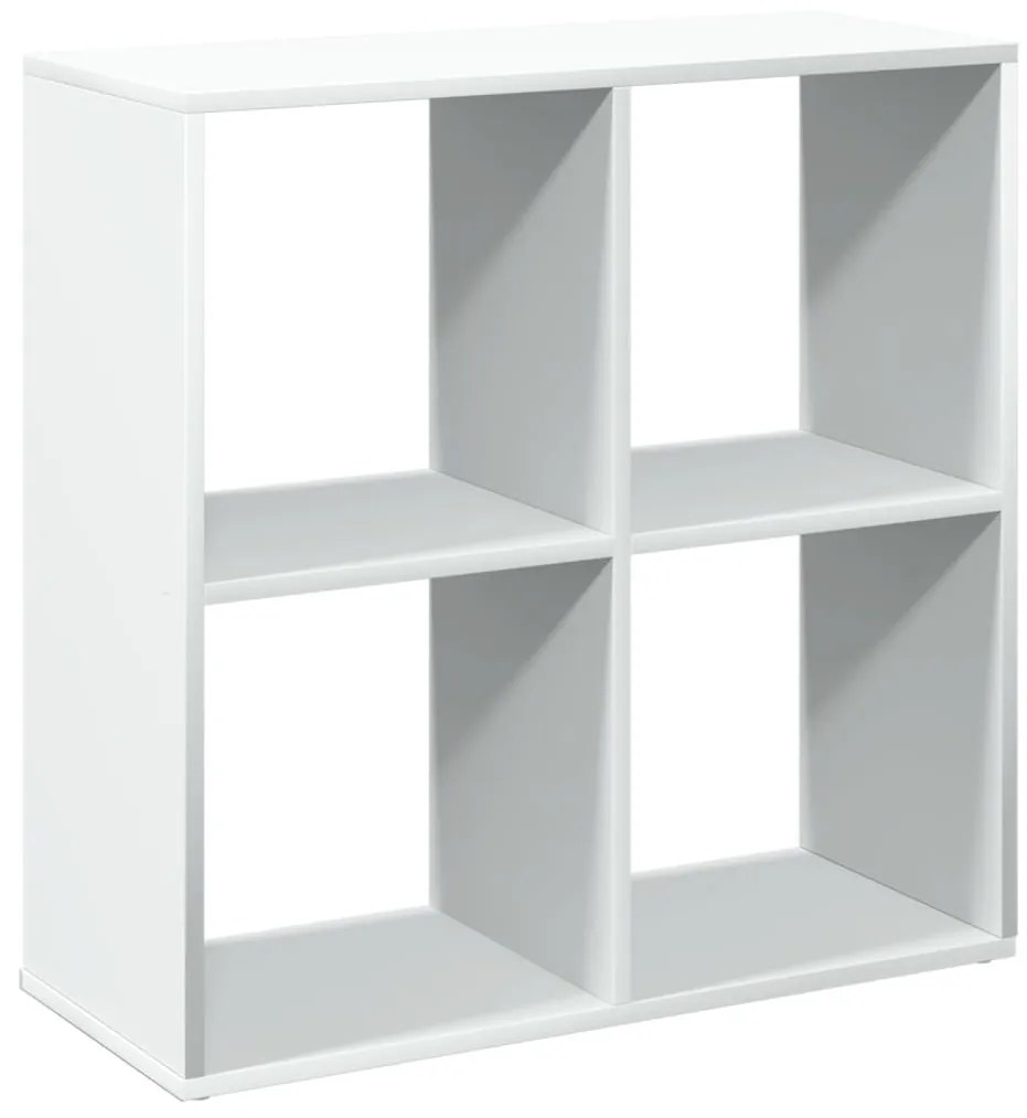 fehér szerelt fa térelválasztó könyvespolc 69,5x29x69,5 cm