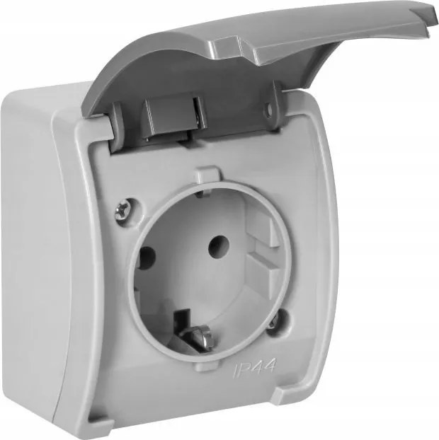 Schuko 2P+Z flip-flop aljzat IP44 szürke-grafit Aquatic Orno