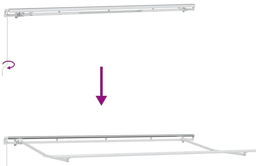 Behúzható napellenző Fehér 400 x 200 cm Pamut és Alumínium