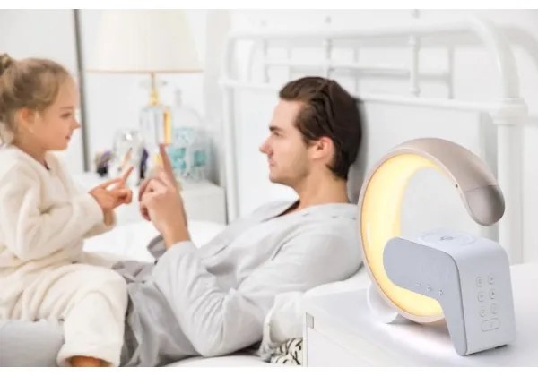 Immax 08986L-LED RGB Dimmelhető lámpa ébresztőórával és Qi töltéssel 30W/230V arany