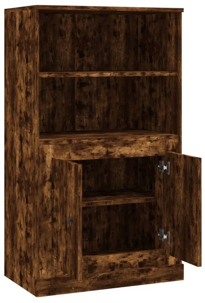 füstös tölgy színű szerelt fa magasszekrény 60x35,5x103,5 cm
