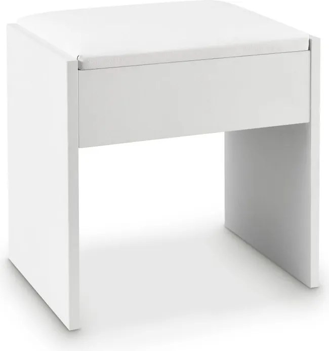Taburet fésülködőasztalhoz 42 cm kárpitozott fehér