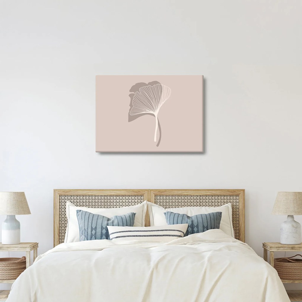 Kép - Bézs színű levelek N⁰4 (70x50 cm)