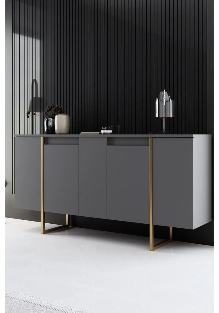 Konzolasztal Luxe - Anthracite, Gold