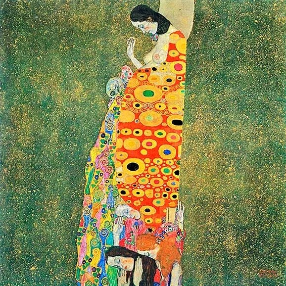 Gustav Klimt - Remény II. üvegkép, falikép