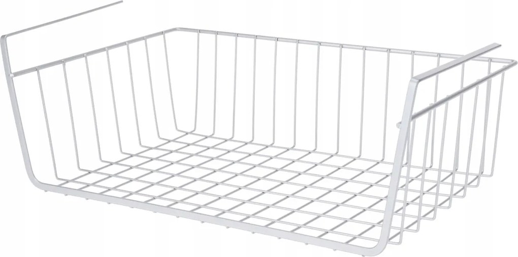 Felfüggeszthető kosár polc alá, konyhai szervező, fém tároló, 40x25 cm