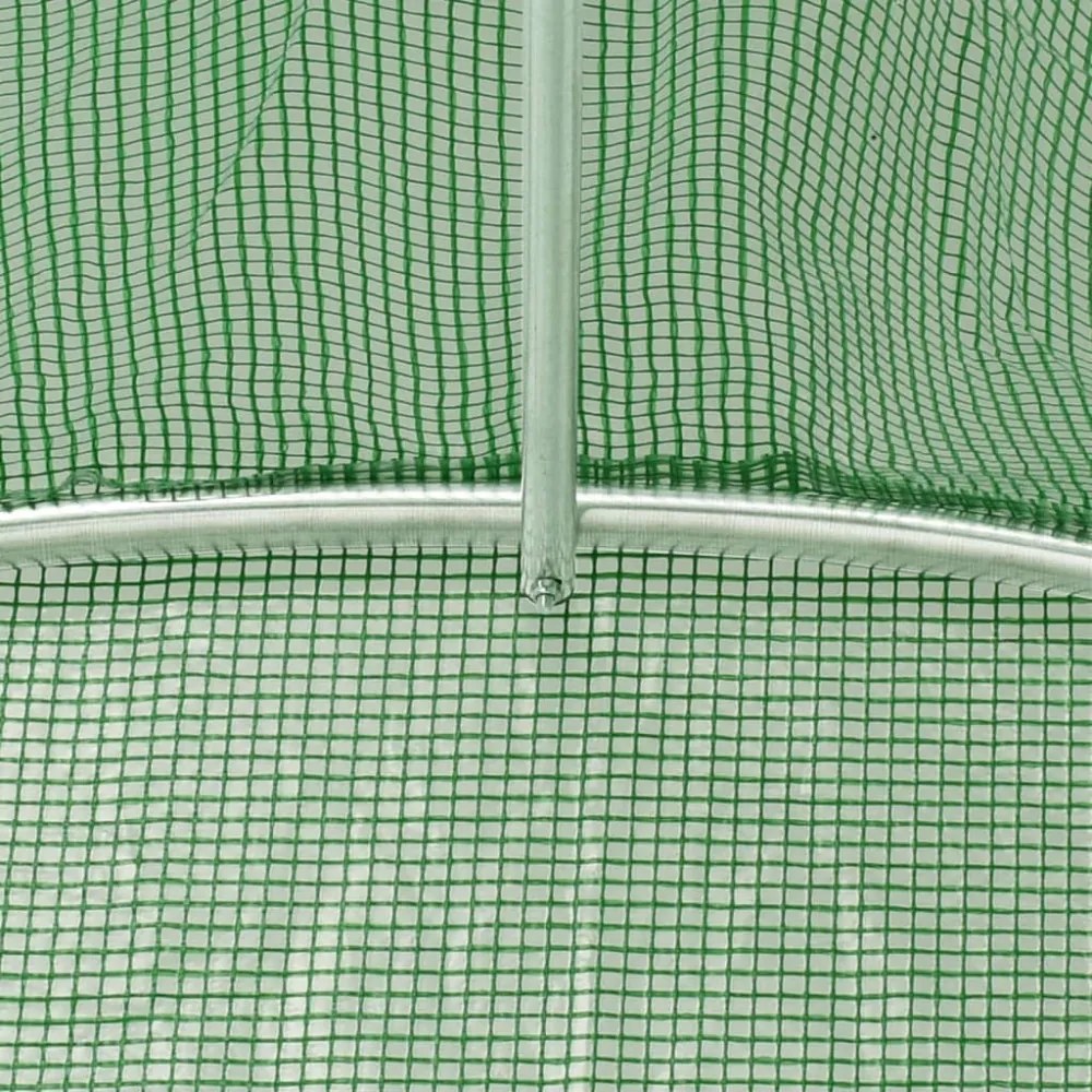 zöld acélvázas melegház 4 m² 2 x 2 x 2 m