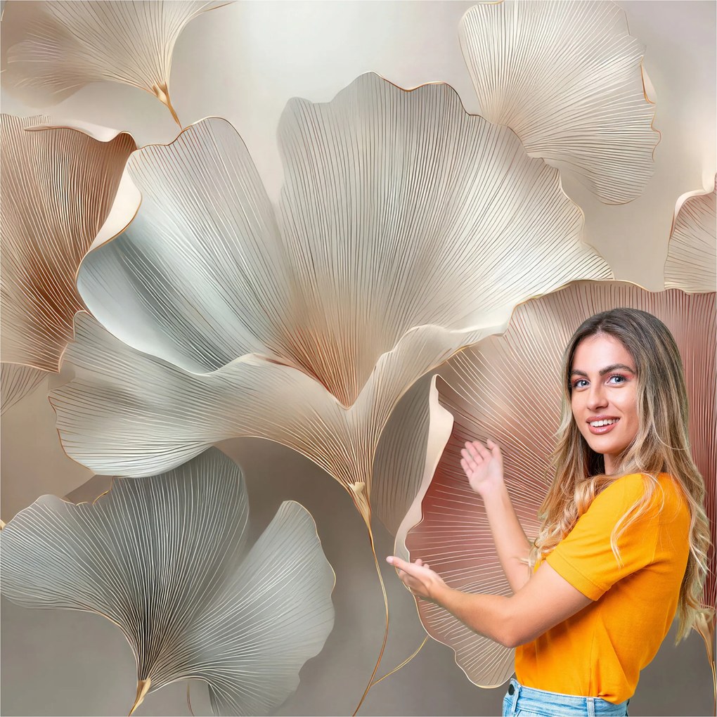 Fotótapéta Nappali Hálószoba Ginkgo biloba levelek Natura Boho 392x280 MLN08W