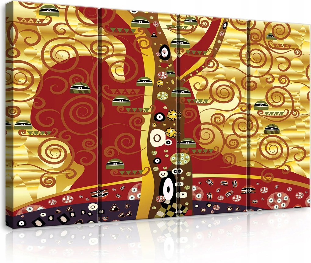 Vászonkép 120x80 Az élet fája Klimt modernizmus szimbolizmus arany piros élet