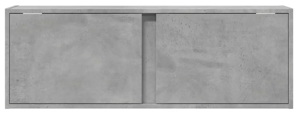 betonszürke falra szerelhető TV-szekrény LED-del 100x31x35 cm