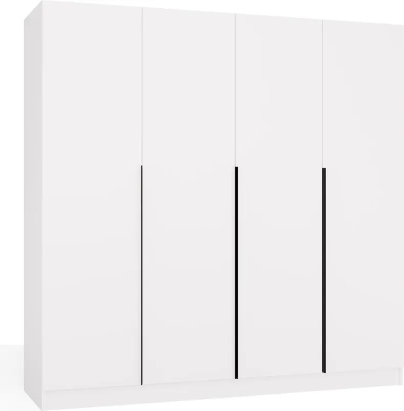 Aldabra SENSO 4D gardróbszekrény 200x56.5x200 cm, fehér-fekete
