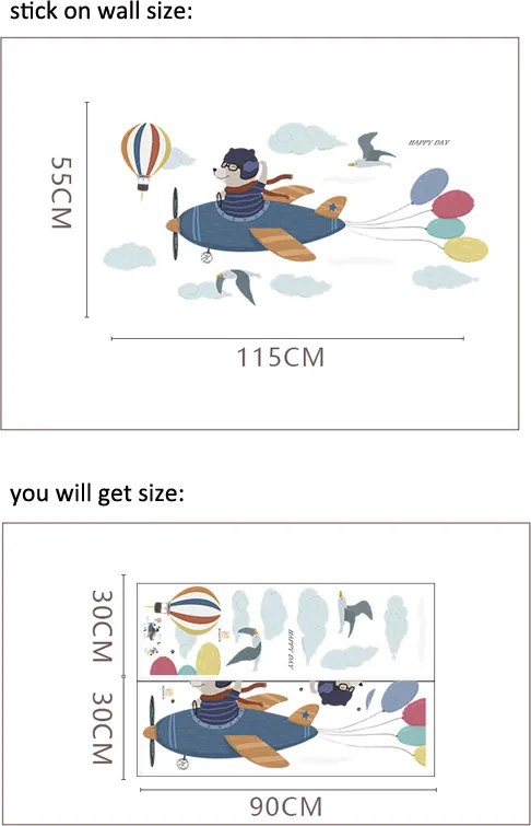 PIPPER | Falmatrica "Medve a repülőn" 55x150 cm