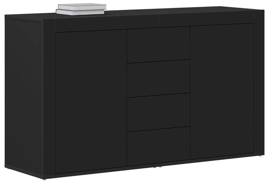 Büfé oldal szekrény Fekete Összeszerelt fa 120 x 36 x 69 cm
