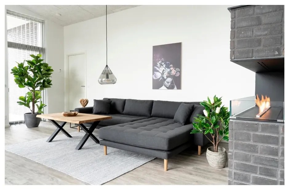 Toulon dohányzóasztal tömör tölgyfa asztallappal, 120 x 70 cm - House Nordic