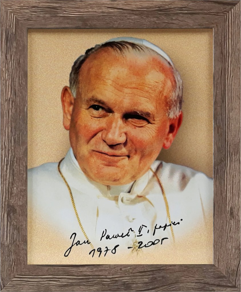 Vászonkép 30x25 Szent II. János Pál Pápa Tölgyfa Keret