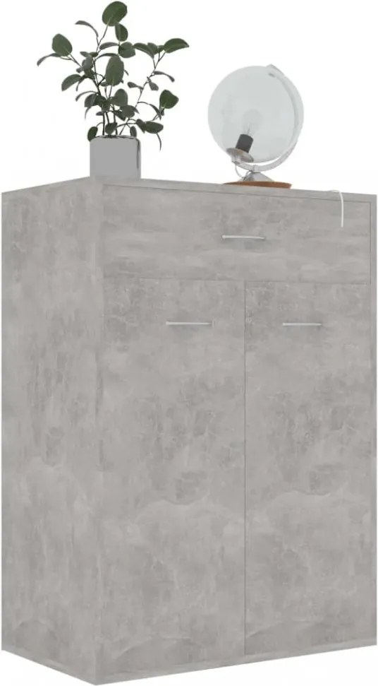 betonszürke szerelt fa cipősszekrény 60 x 35 x 84 cm