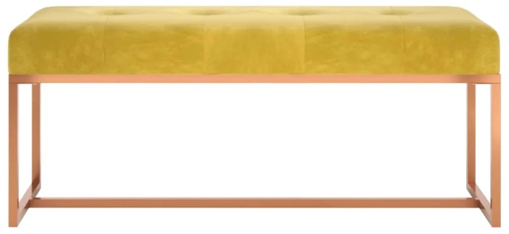 mustársárga bársony pad 110 x 36 x 45 cm
