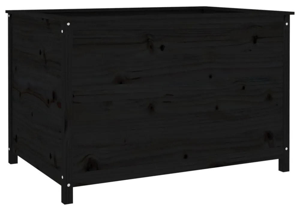 fekete tömör fenyőfa kerti magaságyás 119,5 x 82,5 x 78 cm