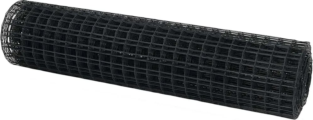 vidaXL Európai Kerítés Szürke 1 x 10 m PVC-bevonatú vas