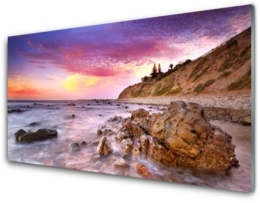 Konyhai falburkoló panel Sea Stones Landscape 140x70 cm
