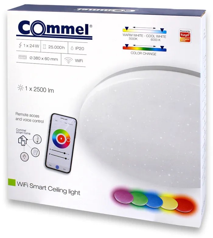 Commel LED smart Wifi mennyezeti lámpa 38cm, 24W