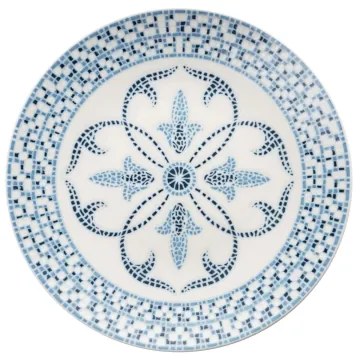 24 darabos étkészlet, kék, porcelán