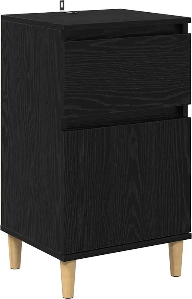 vidaXL Éjjeliszekrény fiókkal Fekete tölgy 40 x 35 x 70 cm Faanyag