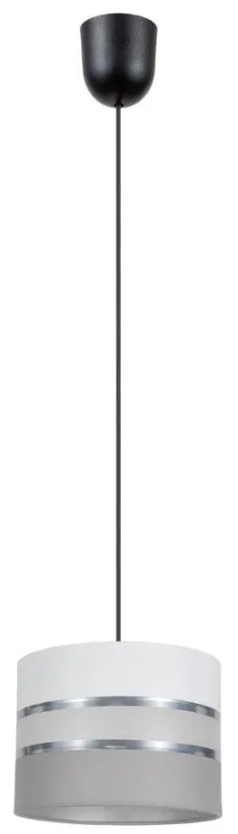 Csillár zsinóron CORAL 1xE27/60W/230V á. 20 cm fehér/szürke