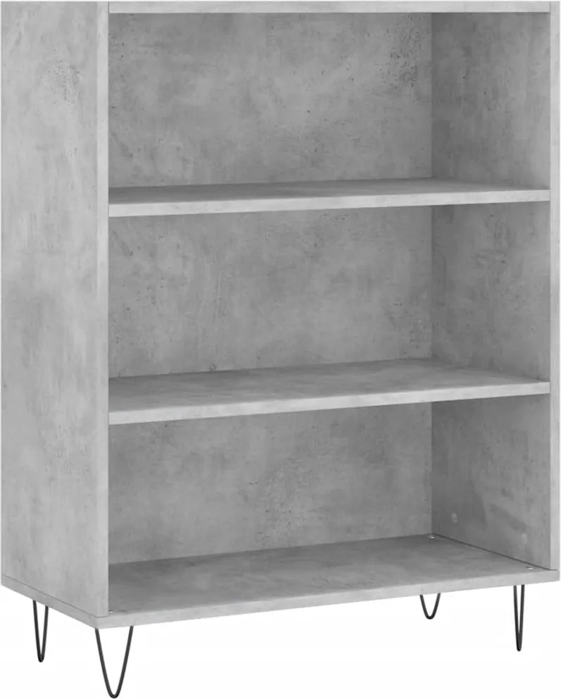 vidaXL betonszürke szerelt fa könyvespolc 69,5 x 32,5 x 90 cm