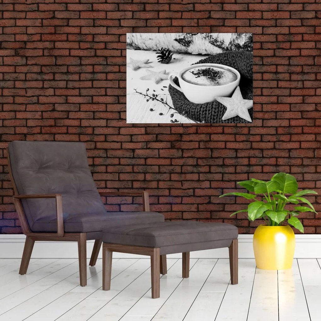 Üveg kép - Téli cappuccino (70x50 cm)