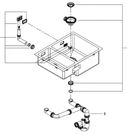GROHE 31576SD1 - Konyhai mosogató K700U 595 × 450 mm rozsdamentes acél