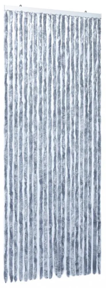 ezüstszínű zsenília rovarfüggöny 90 x 220 cm