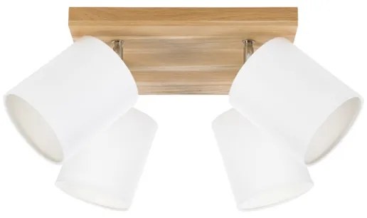 Spot-Light DO56844474 - Mennyezeti spotlámpa APRILLIA 4xE27/25W/230V tölgy/fehér