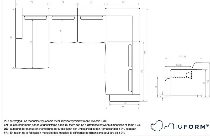 Világoszöld sarokkanapé (jobb oldali) Flex Felix – Miuform
