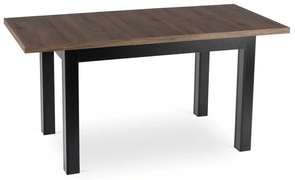 Bővíthető Étkezőasztal Dió/Fekete Színben. SKUBI 120–160 cm