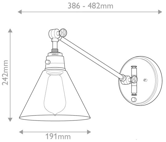 Hinkley HK-ARTI-1W-HB-CG - Fali lámpa ARTI 1xE27/60W/230V réz