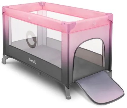 Lionelo - Utazó kiságy STEFI rózsaszín/szürke