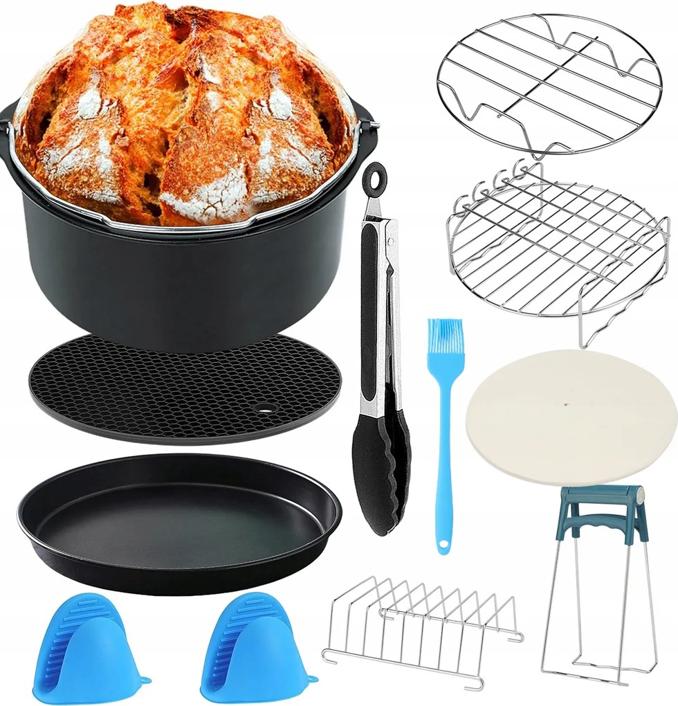 13 Darabos Akcesoria Készlet 8" 20CM-ES Air Fryer Olajsütőhöz