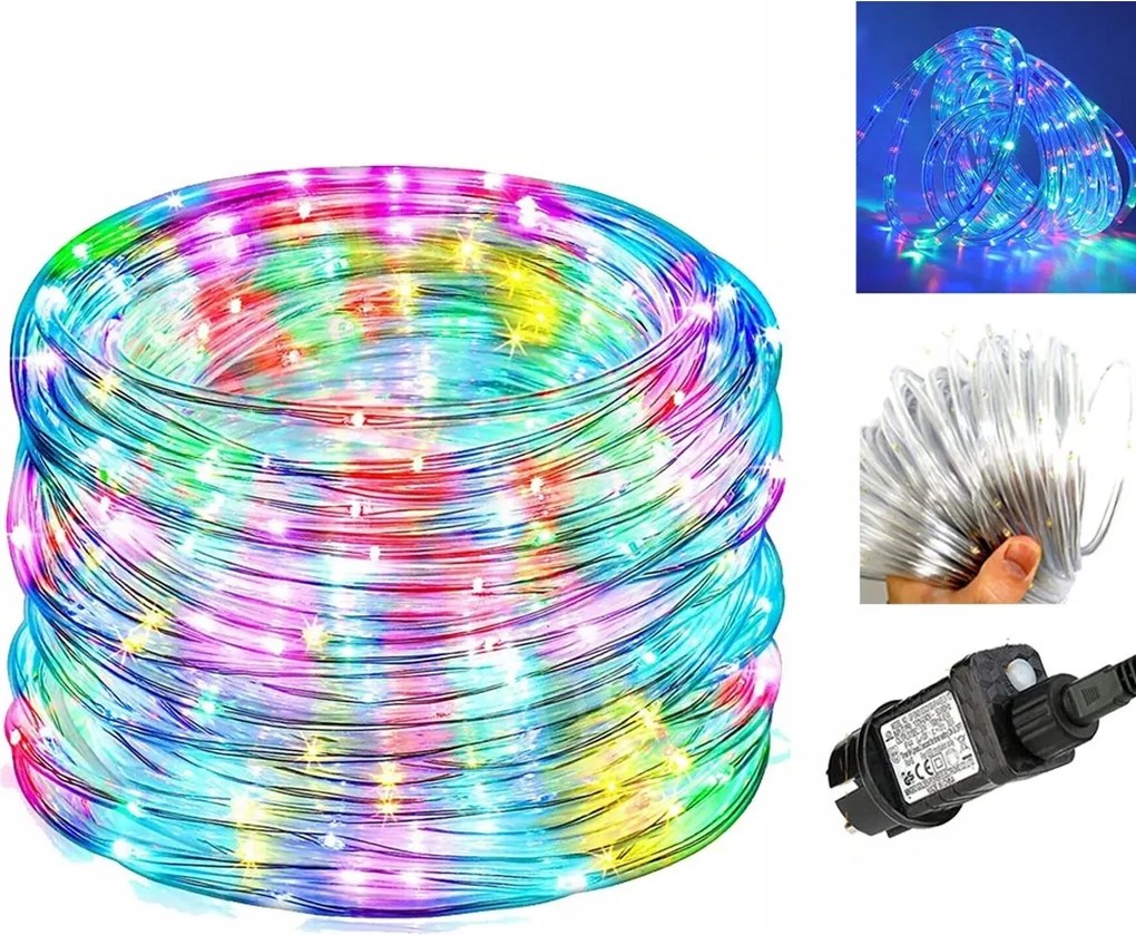 Girland Erkély Fénytömlő 30m Led Karácsonyfa Lámpa Többszínű