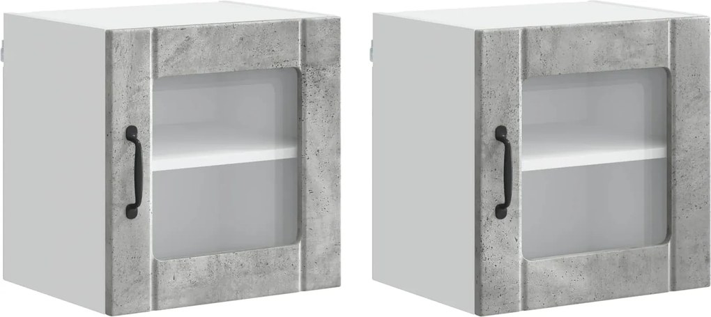 vidaXL Konyhaszekrény Lucca 2 pcs Beton Szürke 40 x 31 x 40 cm Faanyag