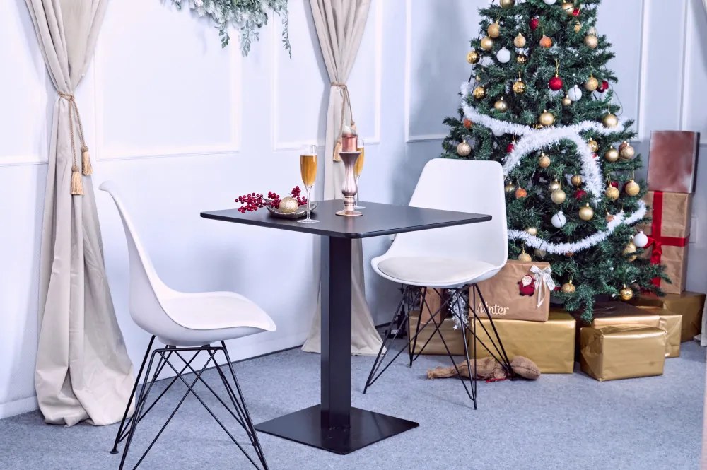Masă dreptunghiulară, Bistro Culoare negru Palermo - 70X70 cm./80x80 cm. Mdf-metal Palermo - 70X70 cm./80x80 cm. Mdf-metal