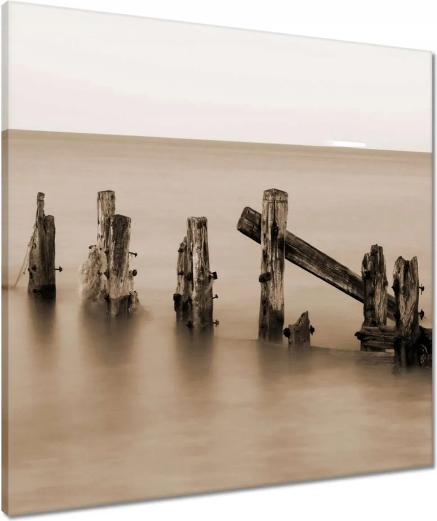 Vászonkép 60x60 Hullámtörő fa