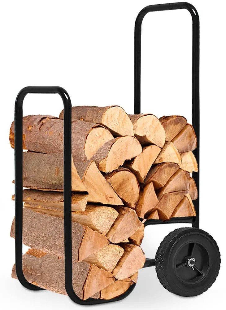 AUREL tűzifa szállító kocsi, 56x45x105cm, fekete Gardebruk