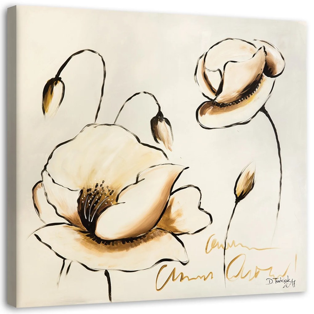 Gario Vászonkép Festett virágok Méret: 50 x 50 cm