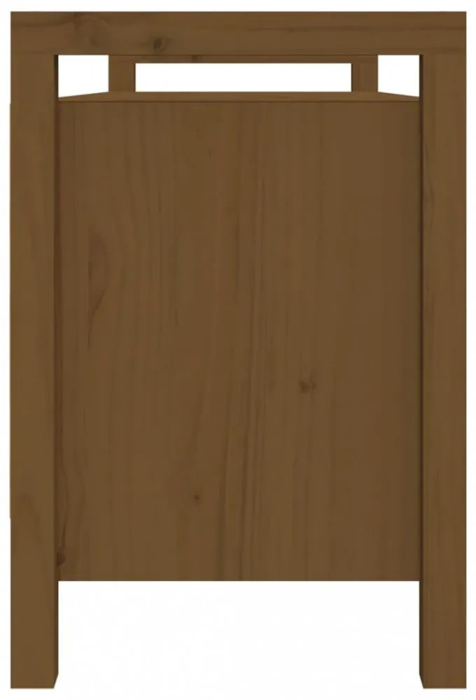 mézbarna tömör fenyőfa előszoba pad 110 x 40 x 60 cm