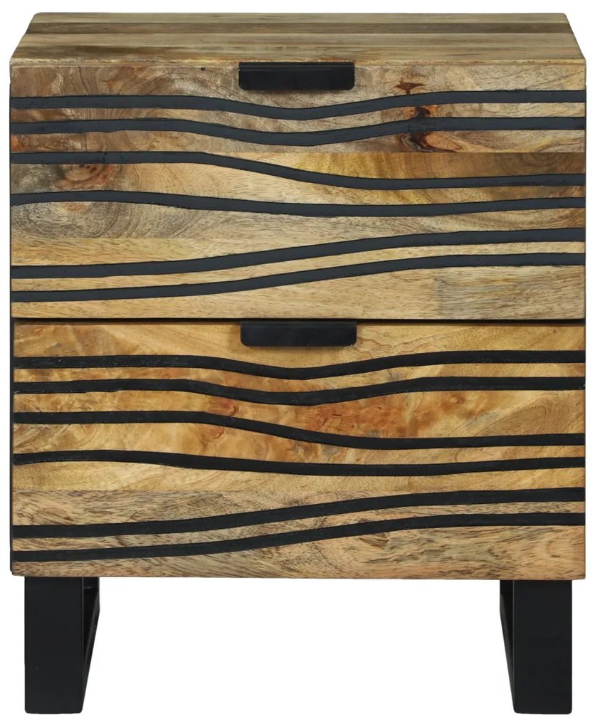 vidaXL Éjjeliszekrény fiókkal 2 pcs Barna 40 x 33 x 46 cm Tömör akácfa